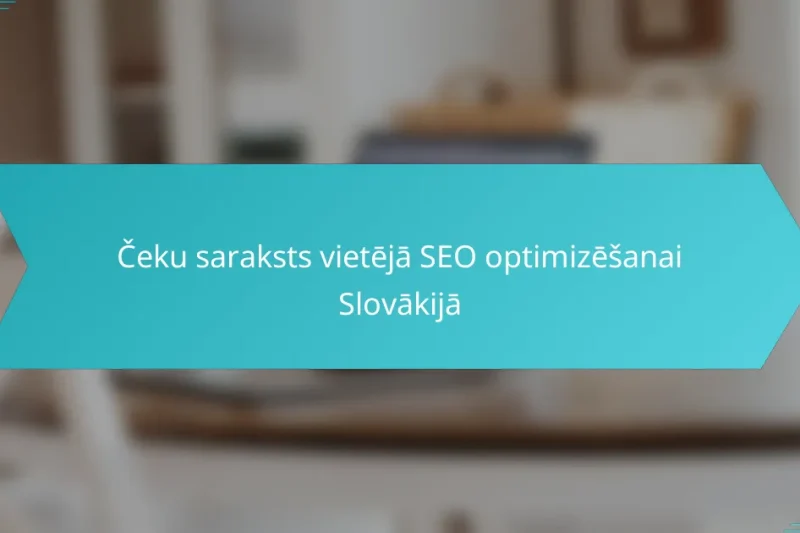 Čeku saraksts vietējai SEO optimizācijai Slovākijā