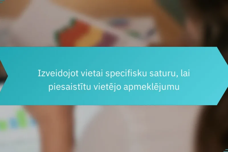 Izveidojot vietai specifisku saturu, lai piesaistītu vietējo apmeklējumu