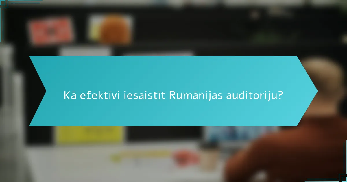Kā efektīvi iesaistīt Rumānijas auditoriju?