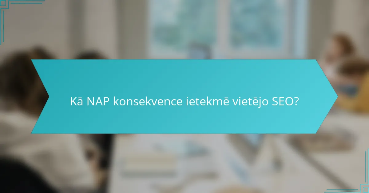 Kā NAP konsekvence ietekmē vietējo SEO?