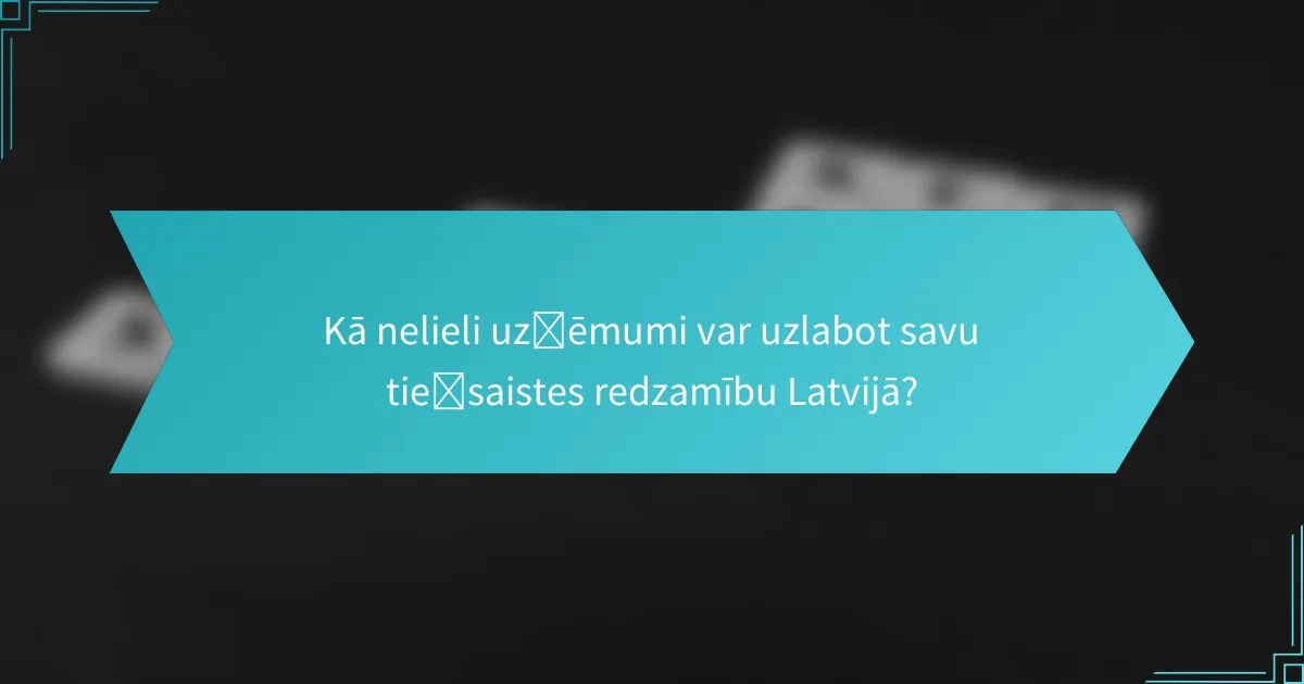 Kā nelieli uzņēmumi var uzlabot savu tiešsaistes redzamību Latvijā?