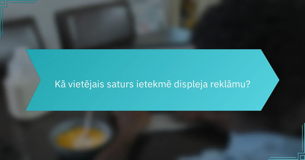 Kā vietējais saturs ietekmē displeja reklāmu?