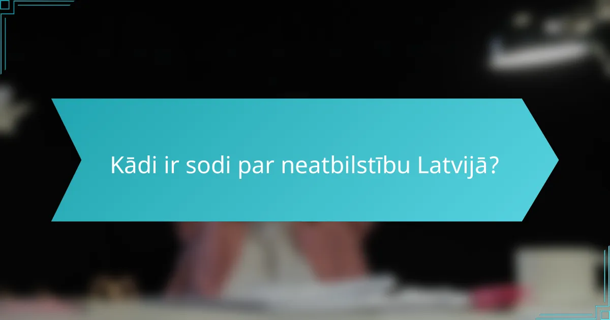 Kādi ir sodi par neatbilstību Latvijā?