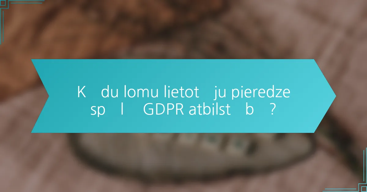 Kādu lomu lietotāju pieredze spēlē GDPR atbilstībā?