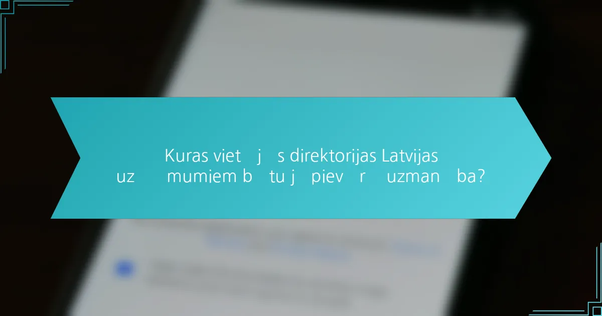 Kuras vietējās direktorijas Latvijas uzņēmumiem būtu jāpievērš uzmanība?